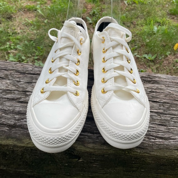 Converse All Star Platform Lift Off White Sneakers Size 8 - Picture 12 of 16